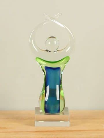 Figur Glas blau/gelb RF2038