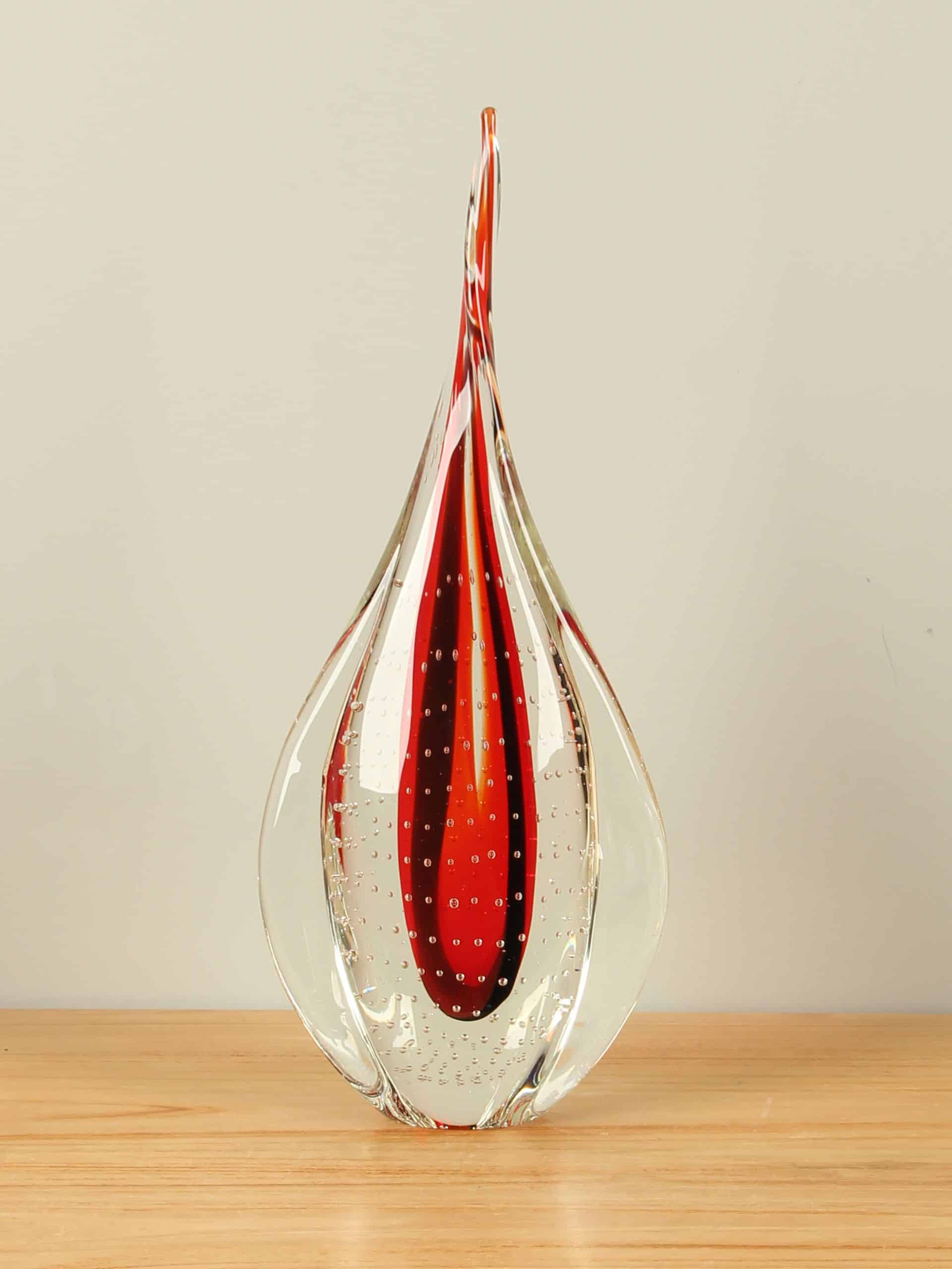 Glazen beeld rood-zwart, 40 cm