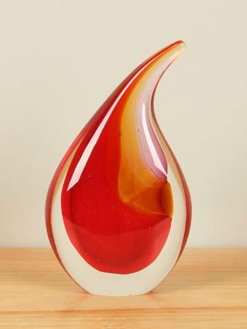 Dekofigur Glas rot/gelb 19 cm