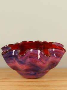 Glas Schale rot/lila A012