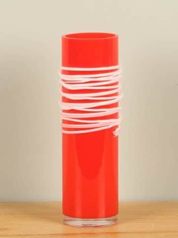 Vase Glas Spirale rot/weiß 29 cm