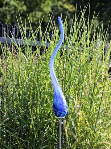 Gartenstecker aus Glas Miniflamme Azur 105-1