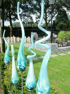 Gartenstecker aus Glas Spirale groß