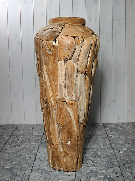 Vaas met stukjes stronkhout 100 cm. YA-17