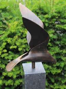 Adler Bronze inkl. Hartstein Säule 12*12*100 cm verwendet als Urne