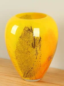 Ball Vase Glas Yellow