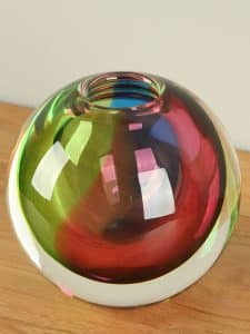 Ball Vase Glas Regenbogen 12 cm.