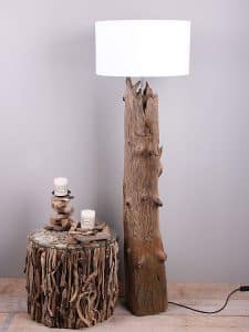 Schirmlampe aus Holz