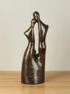 Statue Bronze Familie 3 Kinder