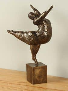 Dekofigur Dame Balance Bronze