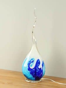 Glasdeko Schirmlampe  blau/hell blau