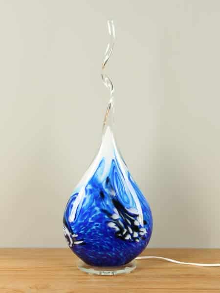 Glaskunst Schemerlamp blauw-zwart