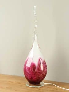 Glasdeko Schirmlampe rosa