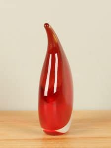 Dekofigur Glas rot/gelb 19 cm