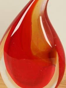 Dekofigur Glas rot/gelb 19 cm