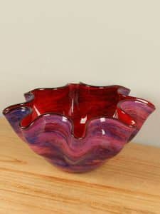 Glas Schale rot/lila A012