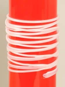 Vase Glas Spirale rot/weiß 29 cm