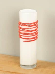 Vase Glas Spirale weiß/rot 29 cm