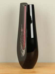 Object Glas rosa/schwarz 28 cm