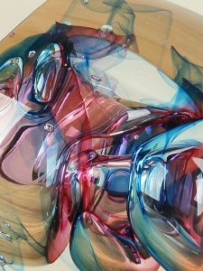 Figur Kristall blau/rosa