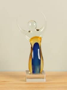 Figur Glas blau/gelb RF2037