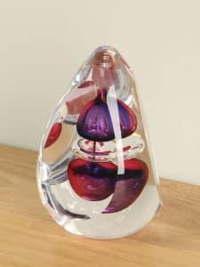 Figur Glas Kristall rosa/lila klein