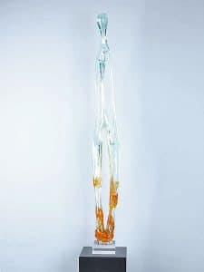 Glas Skulptur Petrovskiy orange/gelb