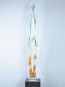 Glas Skulptur Petrovskiy orange/gelb