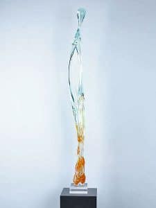 Glas Skulptur Petrovskiy orange/gelb