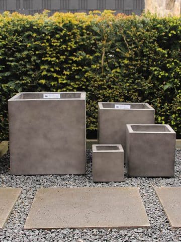 Satz leichtbeton Pflanzkübel anthrazitfarbe