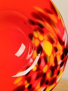 Glas Schale rot/orange A011