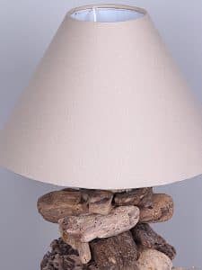 Schirmlampe aus Holzstücken 40 cm