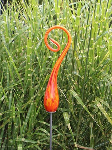 Gartenstecker aus Glas Bogen Rot 107