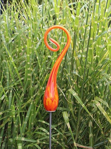 Gartenstecker aus Glas Bogen Rot 107