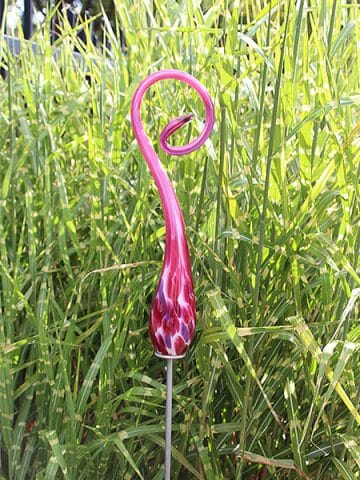 Gartenstecker aus Glas Bogen Rosa 107