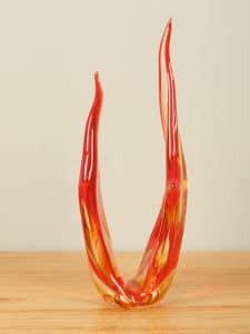 Flamme Glas rot/gelb