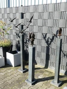 Skulptur 5 Schwäne Bronze