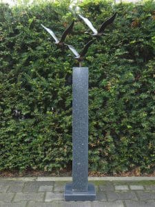 Skulptur 3 Schwäne Bronze