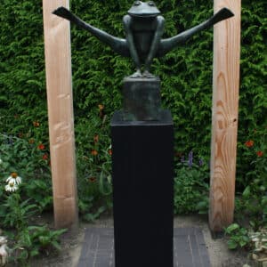 Bronzen kikker XXL groen