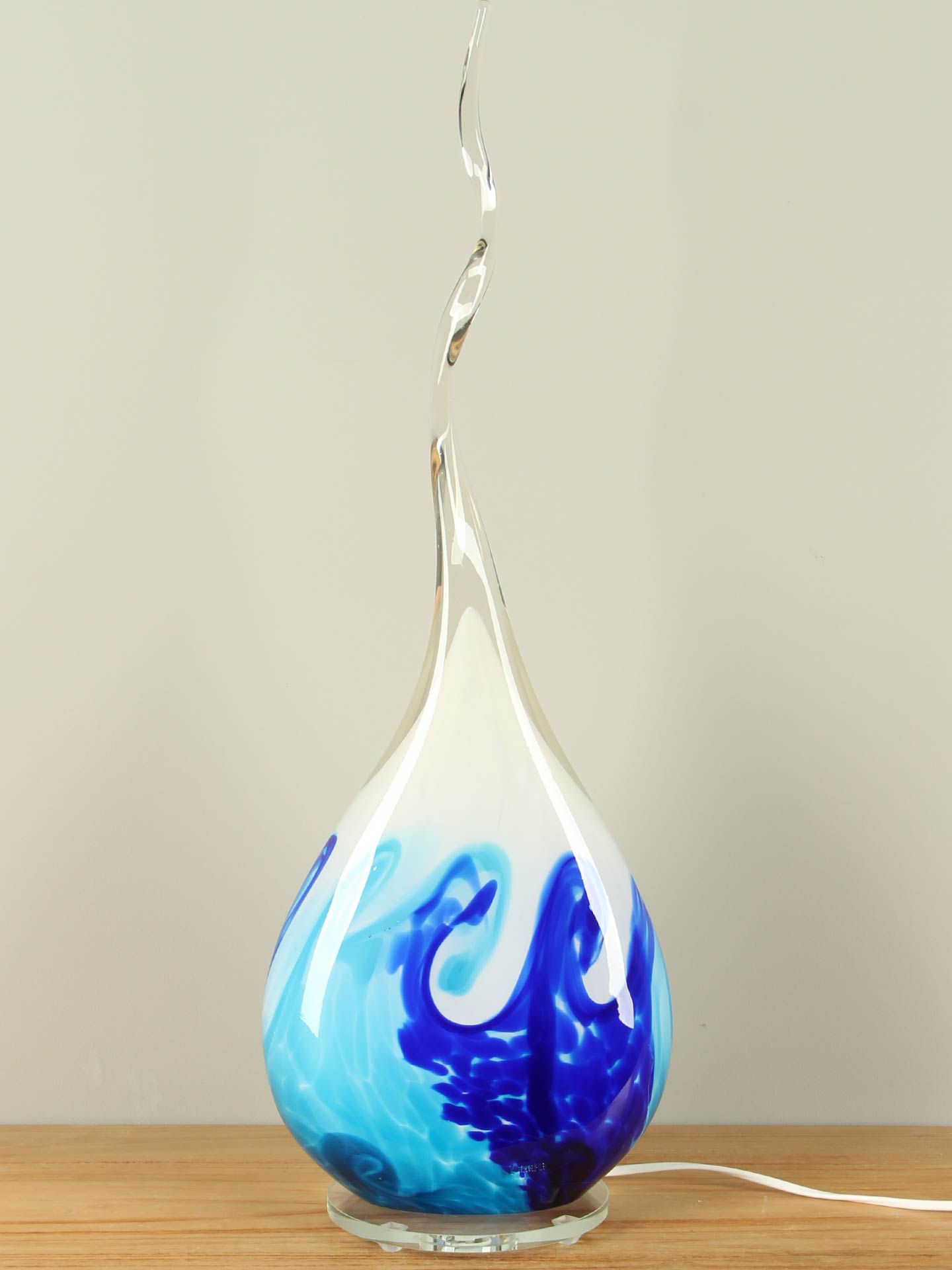 Druppel glaslamp blauw/licht blauw