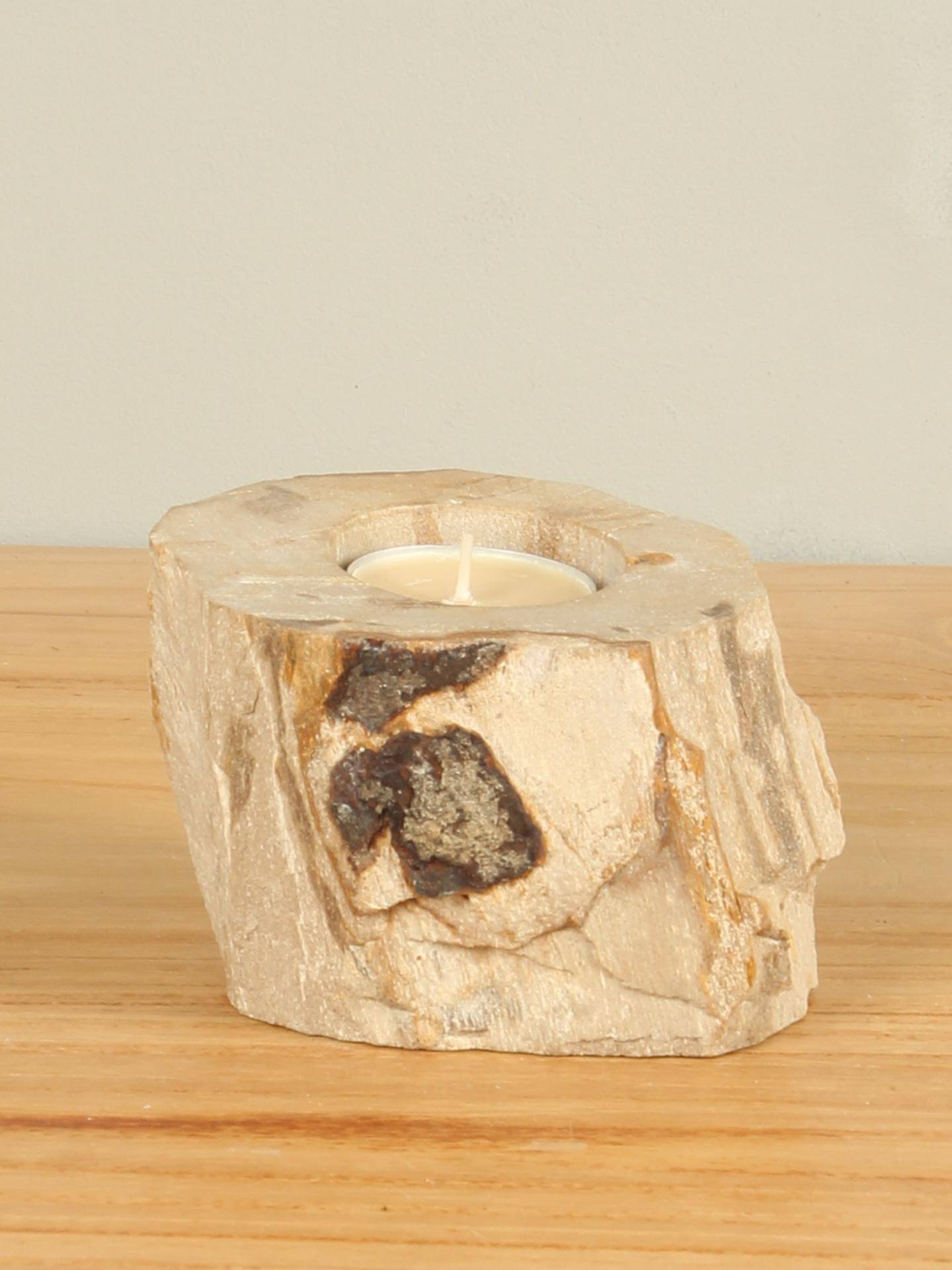 Waxinelichtje versteend hout nr. 16