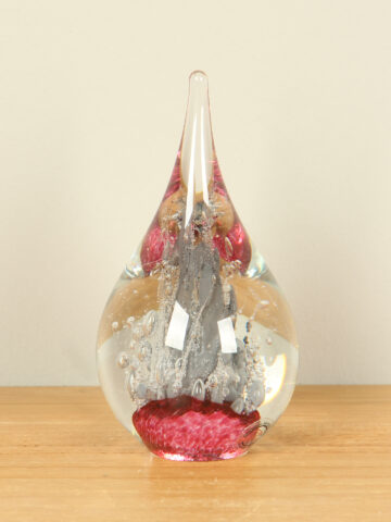 Glasobject Vulcano roze, 13 cm