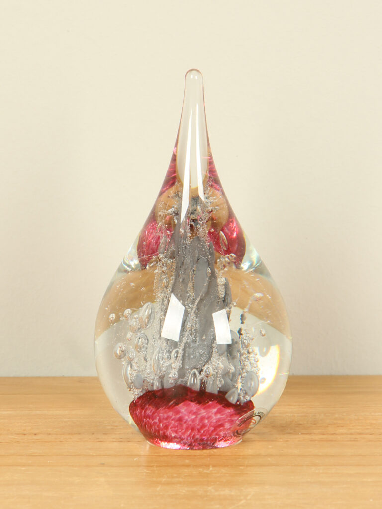 Glasobject Vulcano roze, 13 cm