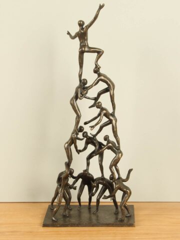 Bronzen beeld Teamkracht, 54 cm