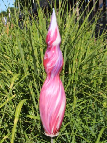 Tuinprikker glas Saturn, roze 463