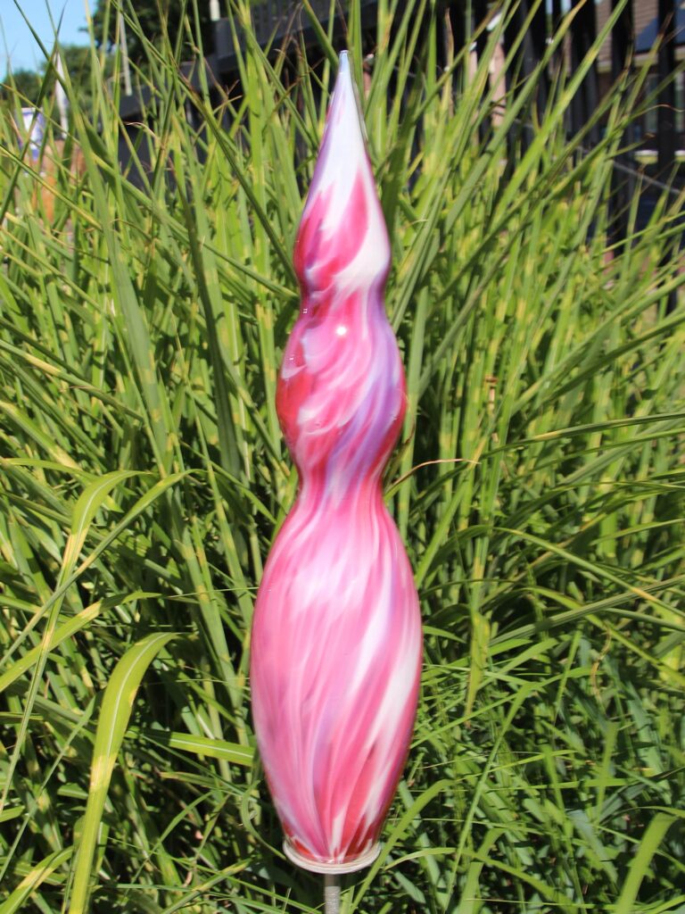Tuinprikker glas Saturn, roze 463