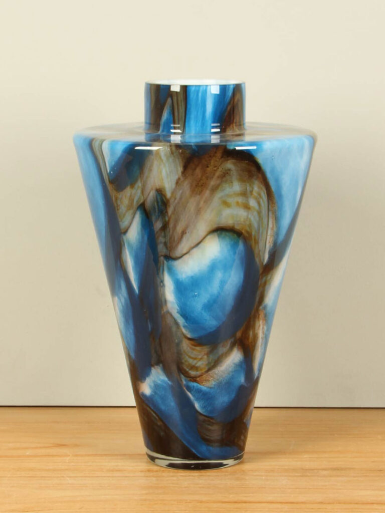 Blue Lagoon vaas driekhoek, 38 cm
