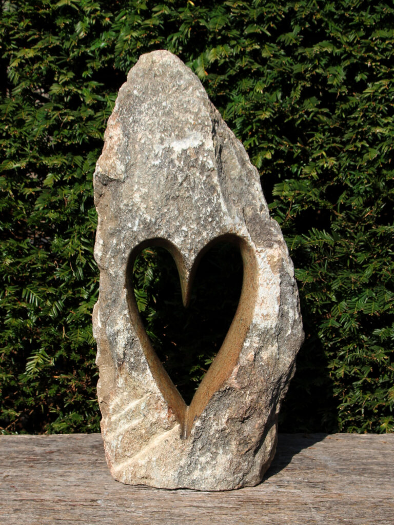 Zimbabwaans tuinbeeld Hart, 52 cm (nr 1)