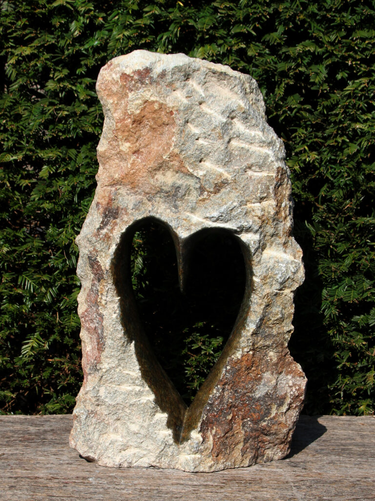 Zimbabwaans tuinbeeld Hart, 51 cm (nr 2)