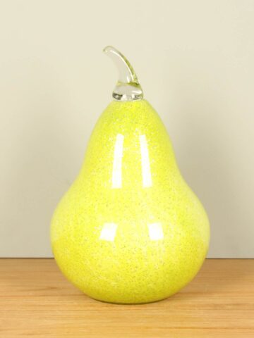 Glasobject Peer groen/zilver, 40 cm